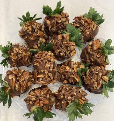 Fancy Chocolate Pecan Strawberries