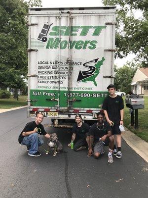 Our Dolly  with the crew when the job was done. Everyone was still smiling. Thank you for a job well done!