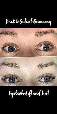 Eyelash lift and tint.