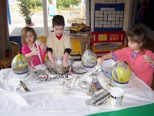 Papier Mache Dino Eggs