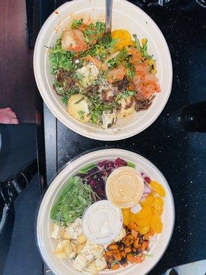 HEAVENLY perfection. Custom salad & custom bowl w/ fried cauliflour. SOOOO FKN GOOOOOD