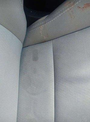 My car seat before cleaning