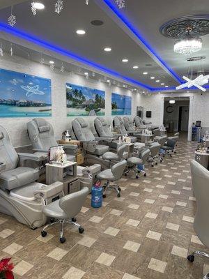 Brand new pedi chairs and all new decor!