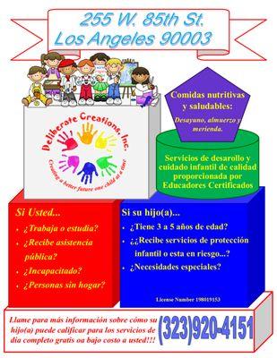 We offer bilingual services for Spanish speaking families.