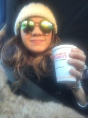 Hot coffee! 14 degrees out.