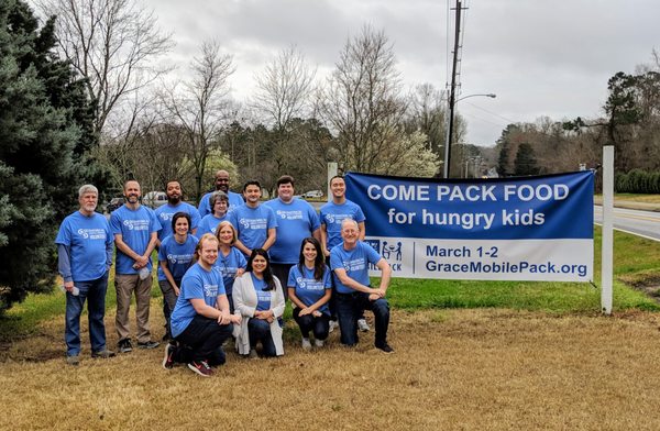 Company volunteer event with Feed My Starving Children. MobilePack program in Marietta, Georgia. March 2019.