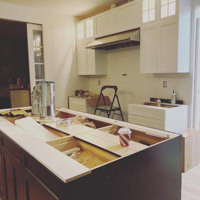 Kitchen remodel in progress.