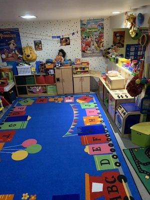 This room is for free play or any activities that need space for movement.