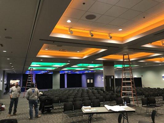 Creighton university ballroom lighting upgrade.