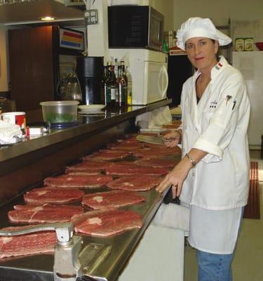 Chef Denise Making Beef Braciola