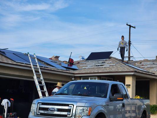 Team working on roof