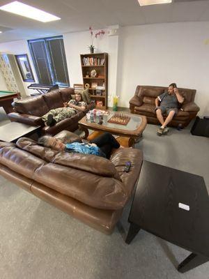 Couches and seating area in front room