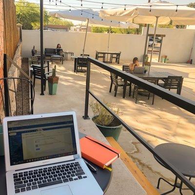 Working from the patio outside!