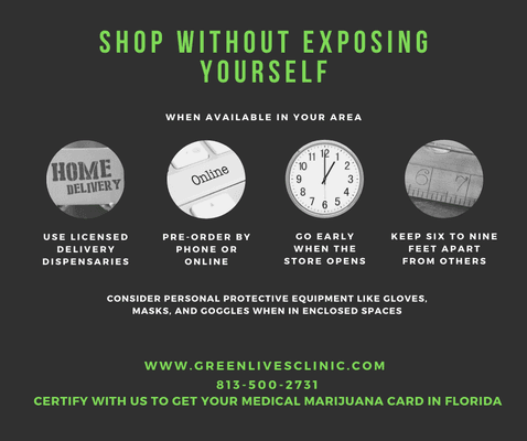 Are you in need of your medical marijuana medication?  Shop but don't expose yourself.  #greenlivestips Get your cannabis card today.