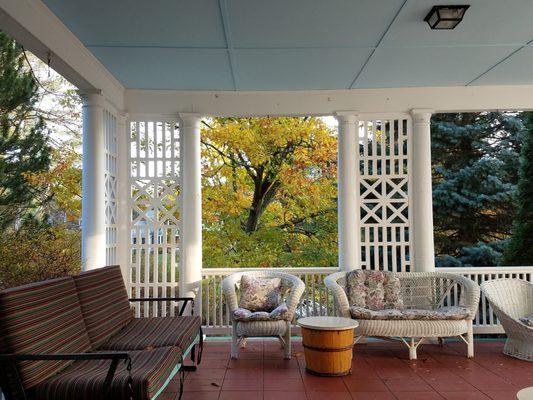 Relax on the porch at The Windflower Inn