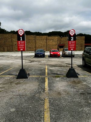 Curbside parking spot.