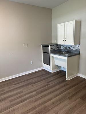 Small fridge and sink