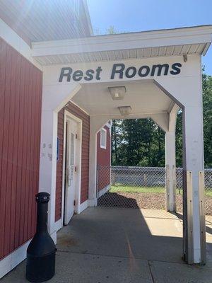 Real bathrooms. Open only during business hours.