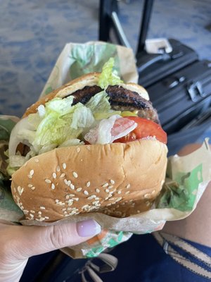 Impossible Whopper with extra tomatoes, onions and pickles. It was very good.