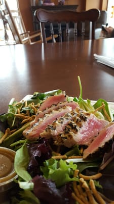 Sesame ahi tuna salad.  Tasty