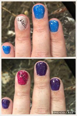 Thermal Changing Shellac Mani with Constellation Accent Nail