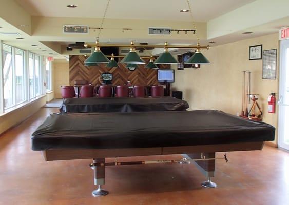 Pool table and indoor recreational area