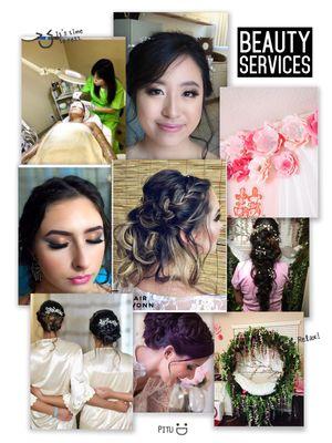 #InspiringBEAUTY skincare, Bridal updos, Bridal makeup, paper flowers rental, event Garland rental