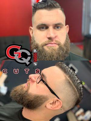 Full service Haircut Beard Trim eyebrows with a Razor finish plus a part 40$