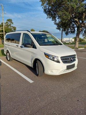 Mercedes-Benz Metris van seats a total of 7 passengers plus driver.