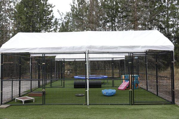 Outdoor covered play yards