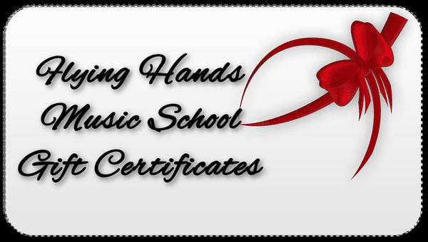 Gift Certificates are Available for Flying Hands Music School - both St. Matthews and Middletown locations.