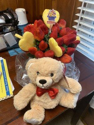 Strawberry pineapple arrangement