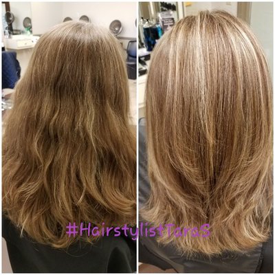 High and lowlights added with a fresh haircut and Olaplex's new #6  Bond Smoother