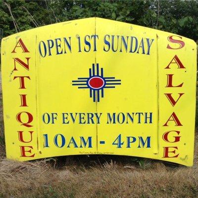 Located in Union City, MI. Look for our sign @ 8042 M60. Open the 1st Sunday of every month and by appointment.  AntiqueSalvageUnionCity.com