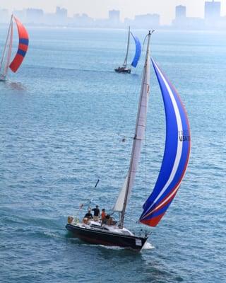 Here's a great photo of Radiance racing to Mackinac Island!