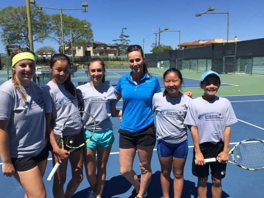 Coach Andrea and her fantastic demonstrators at the USD Lunch Presentation sponsored by the USPTA.