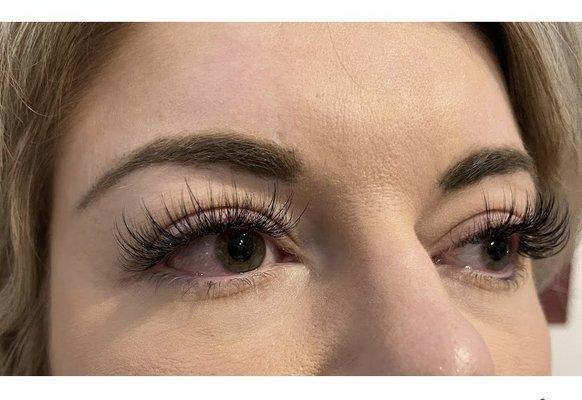 Long "wispy - messy look" lash extensions just as I was hoping for