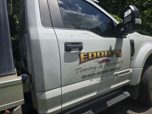 Eddie's towing and recovery truck