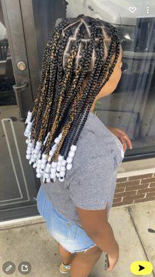 Beaded knotless braids