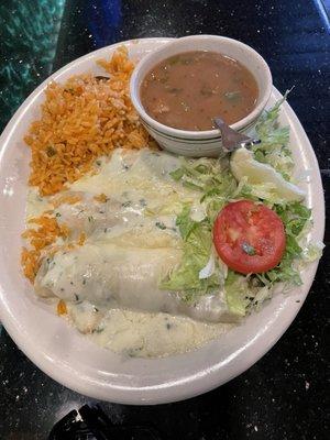 Chicken spinach enchilada