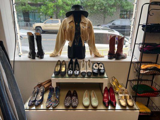 Designer shoes and window display