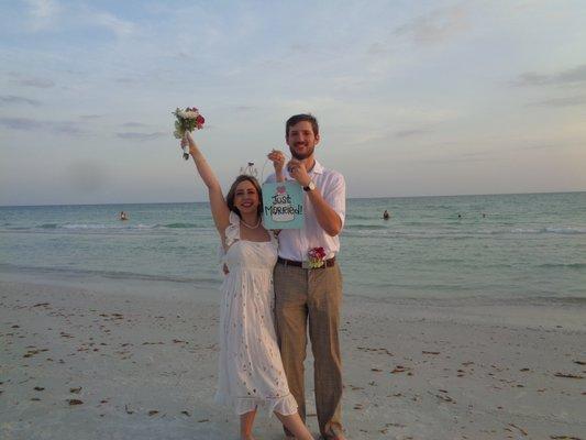 We just got married along the waters edge at Siesta Beach Park!