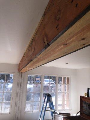 Wood beam.