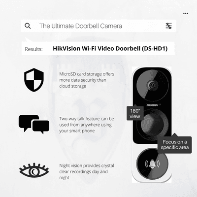 ATTENTION  We are proud to announce that we now offer doorbell cameras and Network Video Recorders (NVRs) from Hikvision!