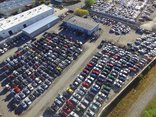 Aerial shot of our yard and warehouse