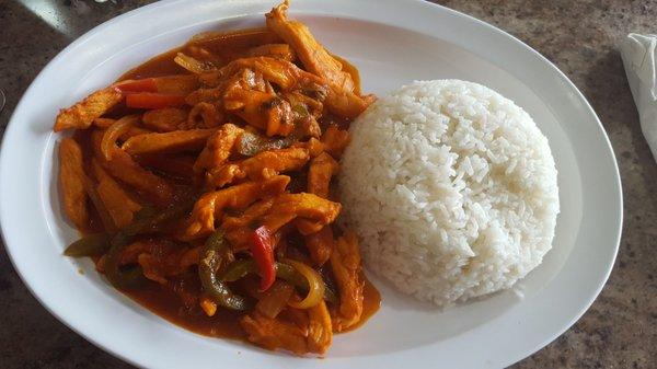 Chicken Fillet in tomato sauce with rice