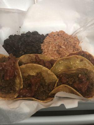 Street Taco and Black Beans meal