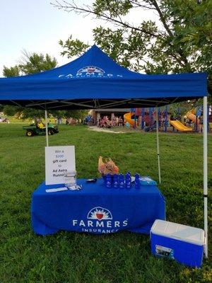 Our booth at the Rexy Run