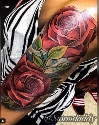 Women's Roses Tattoo by Storm Daddy