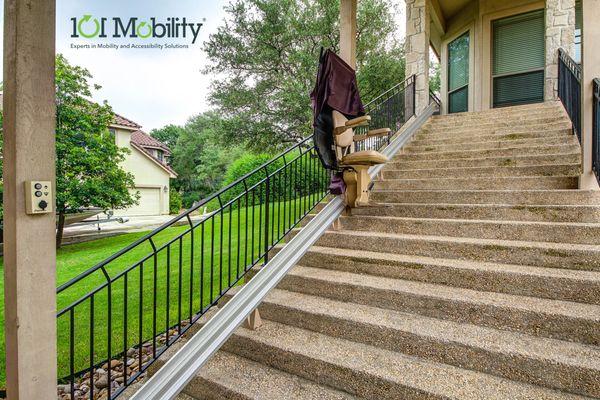 Here is an example of an outdoor stair lift.